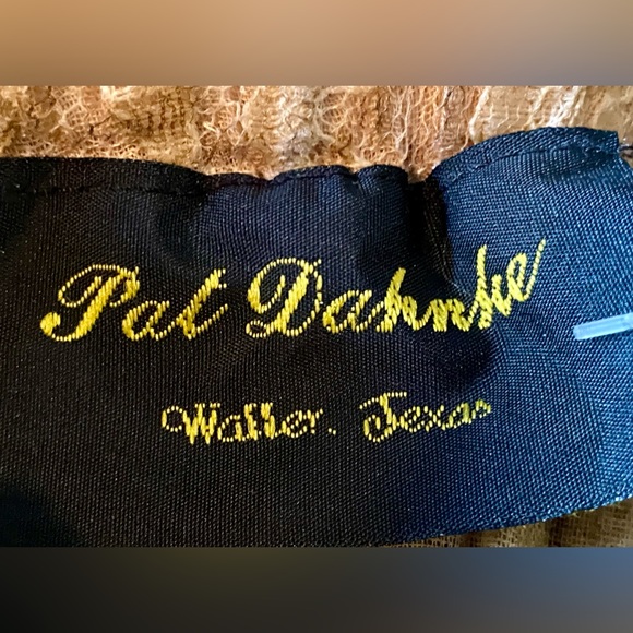 Pat Dahnke Vintage Lace Swirl Skirt Antique Gold Elastic Waist Sz M - Picture 2 of 4